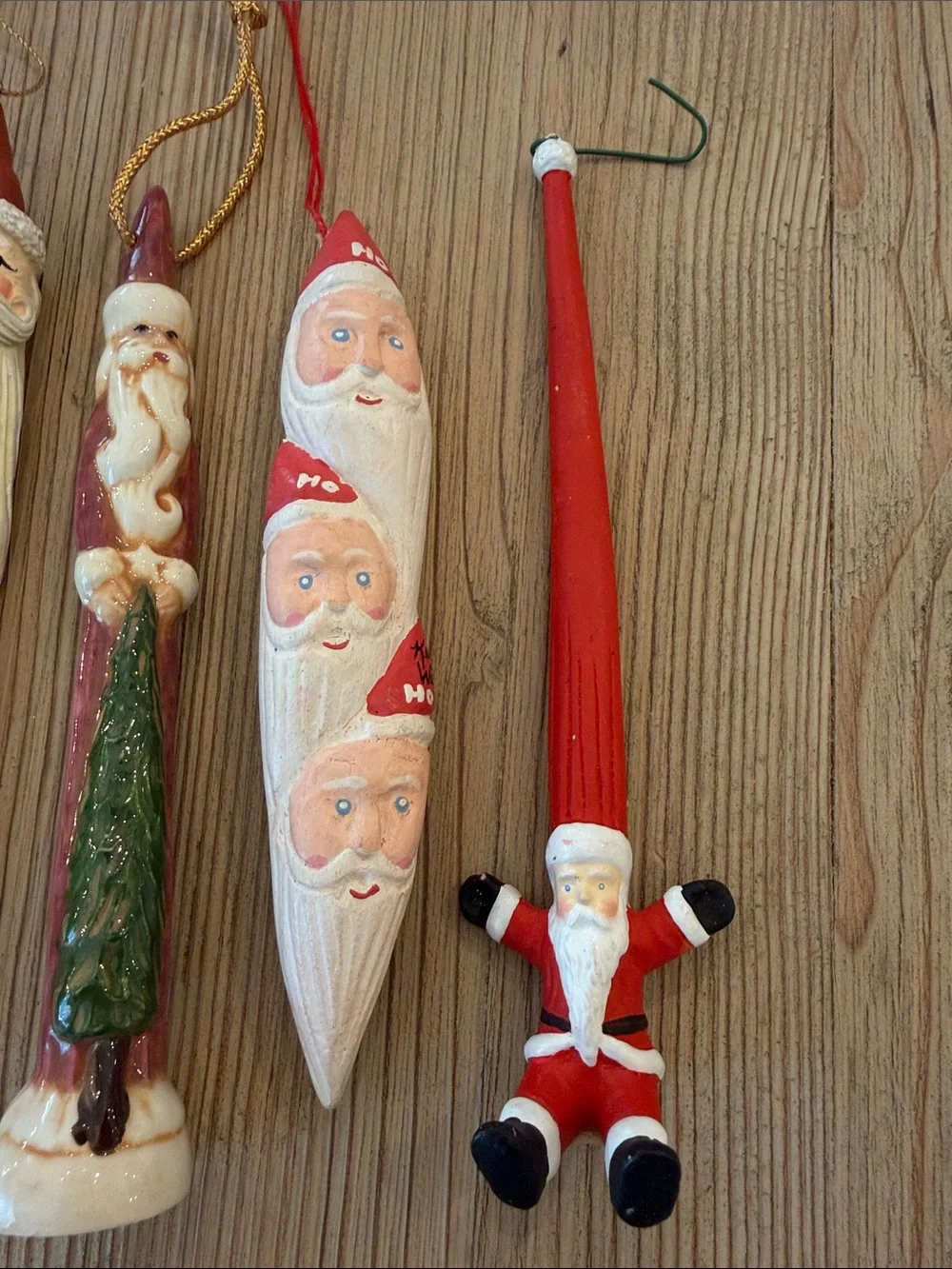 Santa Claus Christmas Ornament Bundle Lot of 5